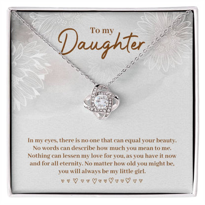To My Daughter Necklace – Daughter Celebration Jewelry - Graduation, Birthday –Love Knot Necklace - Personalize Memories