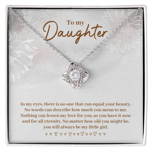 To My Daughter Necklace – Daughter Celebration Jewelry - Graduation, Birthday –Love Knot Necklace - Personalize Memories