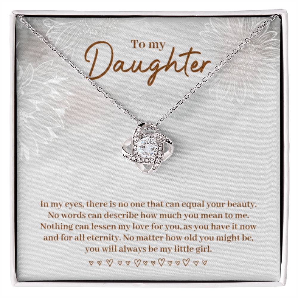 To My Daughter Necklace – Daughter Celebration Jewelry - Graduation, Birthday –Love Knot Necklace - Personalize Memories