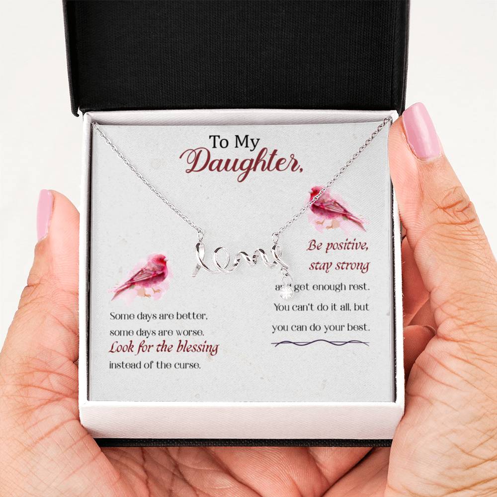 To My Daughter Necklace – Birthday Graduation Special Gift for Daughter – Scripted Love Necklace - Personalize Memories