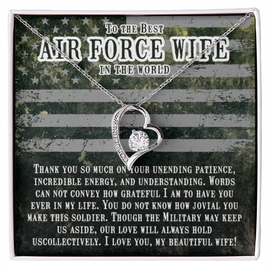 Jewelry Gift for Air Force Wife from Husband - Romantic & Heartfelt - Forever Love Necklace - Personalize Memories