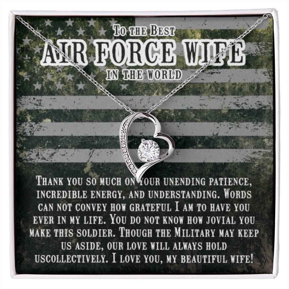 Jewelry Gift for Air Force Wife from Husband - Romantic & Heartfelt - Forever Love Necklace - Personalize Memories