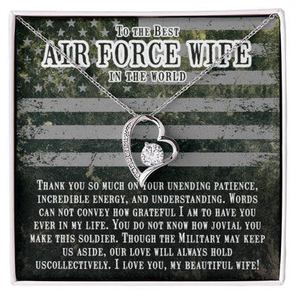 Jewelry Gift for Air Force Wife from Husband - Romantic & Heartfelt - Forever Love Necklace - Personalize Memories