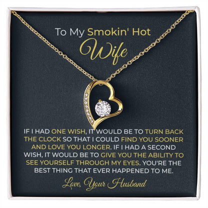 To My Wife Necklace - Romantic Husband to Wife Jewelry for Birthday, Valentine’s Day & Special Celebrations - Forever Love Necklace - Personalize Memories