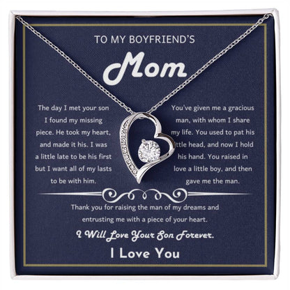 To My Boyfriend's Mom - The day I met your son I found my missing piece - Forever Love Necklace - Unique Bf Mom Present - Personalize Memories