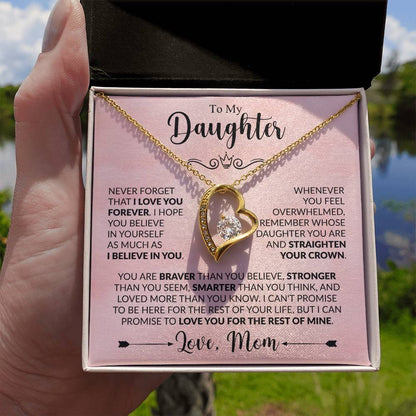 To My Daughter - Never Forget That I Love You - Forever Love Necklace Gift from Mom - Personalize Memories