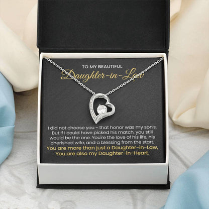 To My Daughter In Law - You are also my Daughter in heart - Forever Love Necklace - Personalize Memories