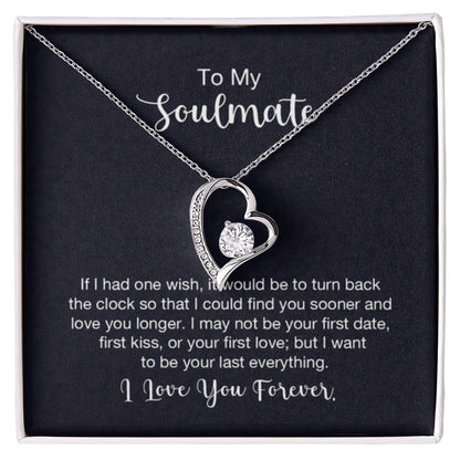 To My Soulmate Necklace - Long Distance Relationship Soulmate Gift for Romantic Occasions - Forever Love Necklace - Personalize Memories