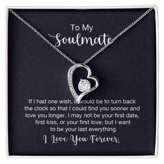 To My Soulmate Necklace - Long Distance Relationship Soulmate Gift for Romantic Occasions - Forever Love Necklace - Personalize Memories