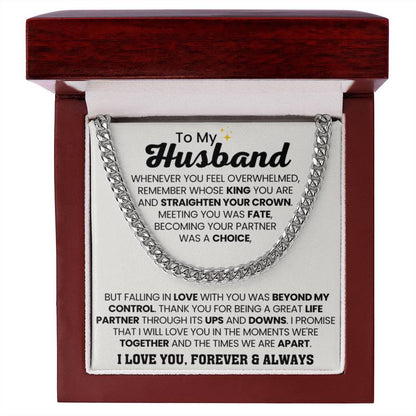 Cuban Link Chain for Him - Valentine’s Day & Anniversary Husband Gift from Wife - Personalize Memories