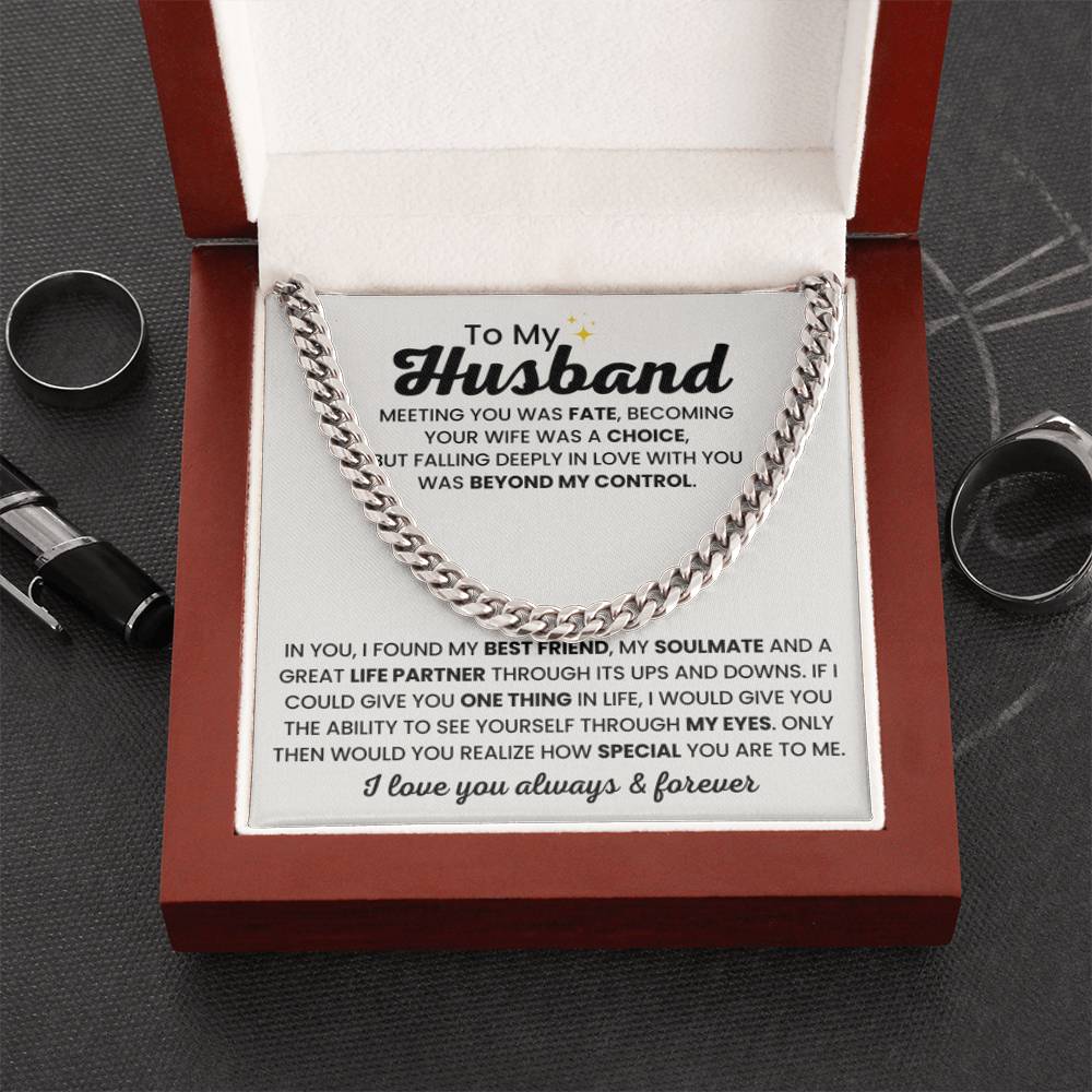 Cuban Link Chain for Husband – Birthday, Anniversary Gift from Wife - Personalize Memories