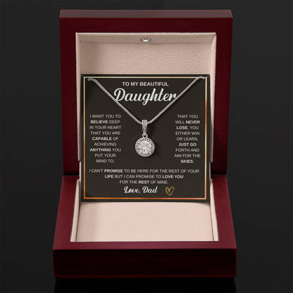 To My Daughter Necklace - Emotional Jewelry from Dad to Celebrate Love Every Day & Always - Eternal Hope Necklace - Personalize Memories