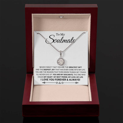 To My Soulmate - I Love You Forever & Always - Eternal Hope Necklace - Personalize Memories