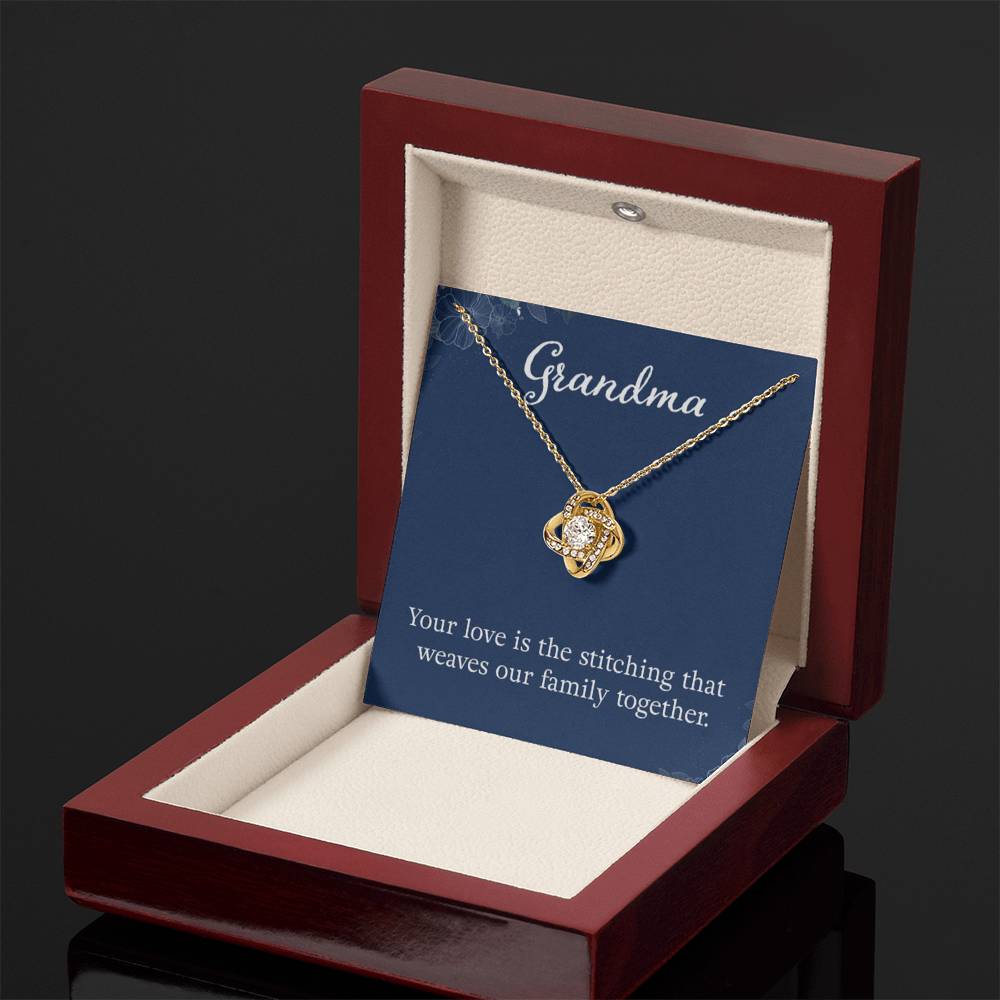 Grandma - Your love is the stitching - Gift for Grandmother Grandma - Love Knot Necklace - Personalize Memories