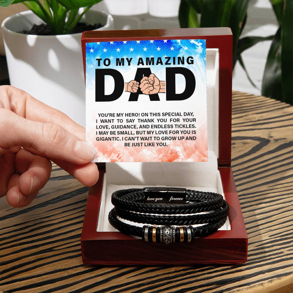 To My Amazing Dad - You're my hero - Gift for Dad - Love You Forever Bracelet - Personalize Memories
