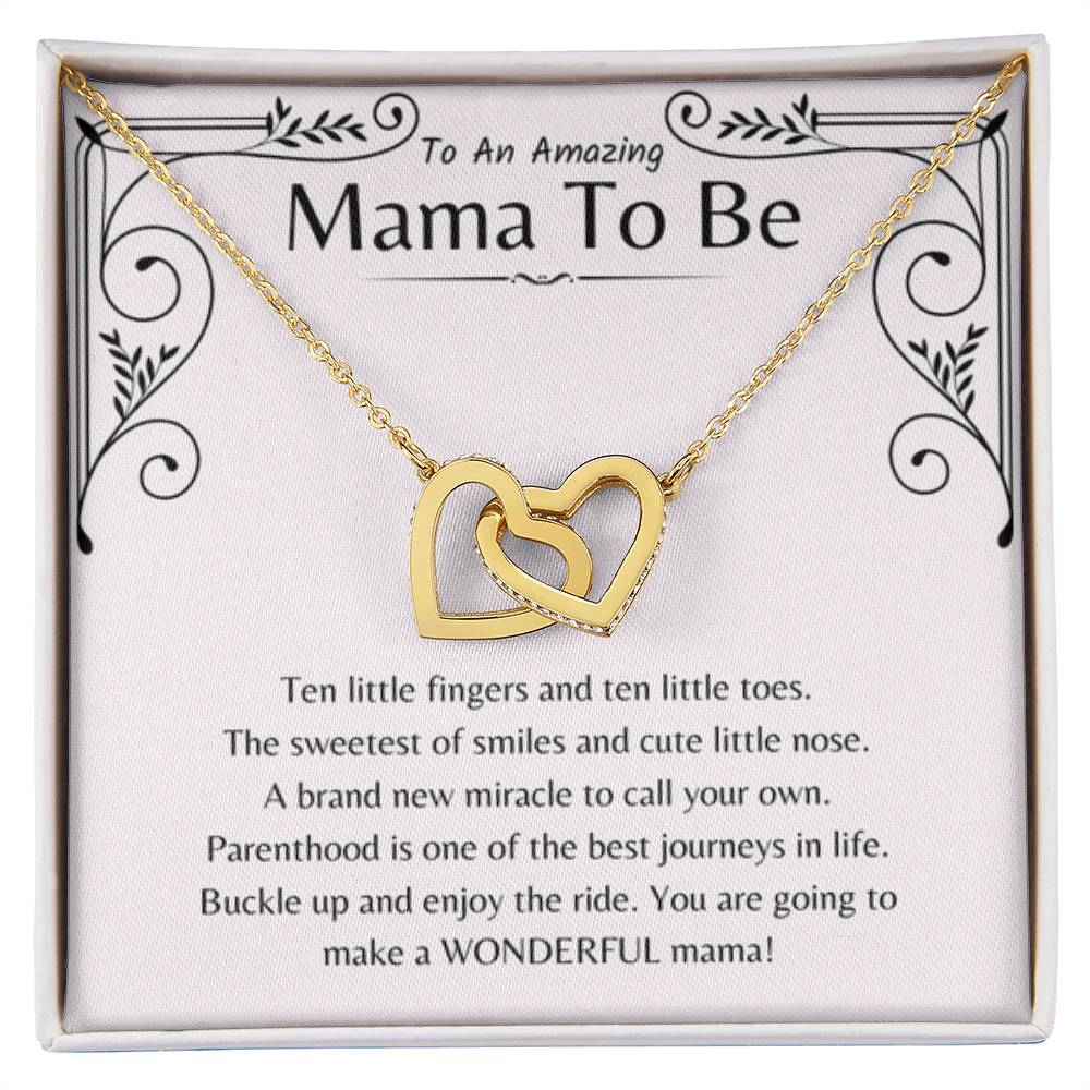 To An Amazing Mama To Be - Ten little fingers and ten little toes - Interlocking Hearts Necklace - Unique Gift for New Mom - Personalize Memories