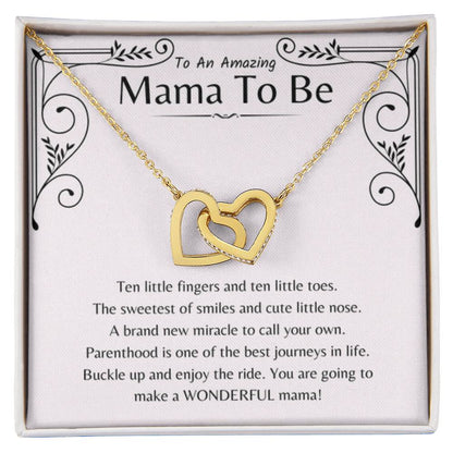 To An Amazing Mama To Be - Ten little fingers and ten little toes - Interlocking Hearts Necklace - Unique Gift for New Mom - Personalize Memories