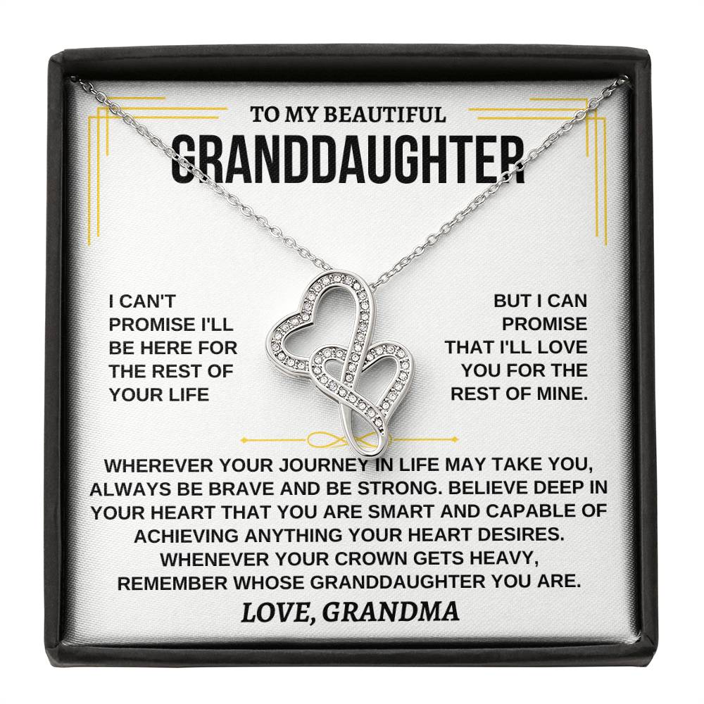 To My Beautiful Granddaughter - I'll Love You For The Rest Of Mine - Heart-to-heart Necklace - Gift for Granddaughter from Grandma - Personalize Memories