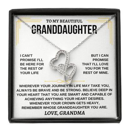 To My Beautiful Granddaughter - I'll Love You For The Rest Of Mine - Heart-to-heart Necklace - Gift for Granddaughter from Grandma - Personalize Memories