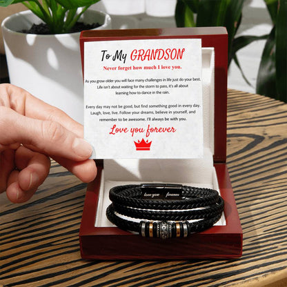 Holiday Gift for Grandson – Graduation, Birthday – Love You Forever Bracelet - Personalize Memories