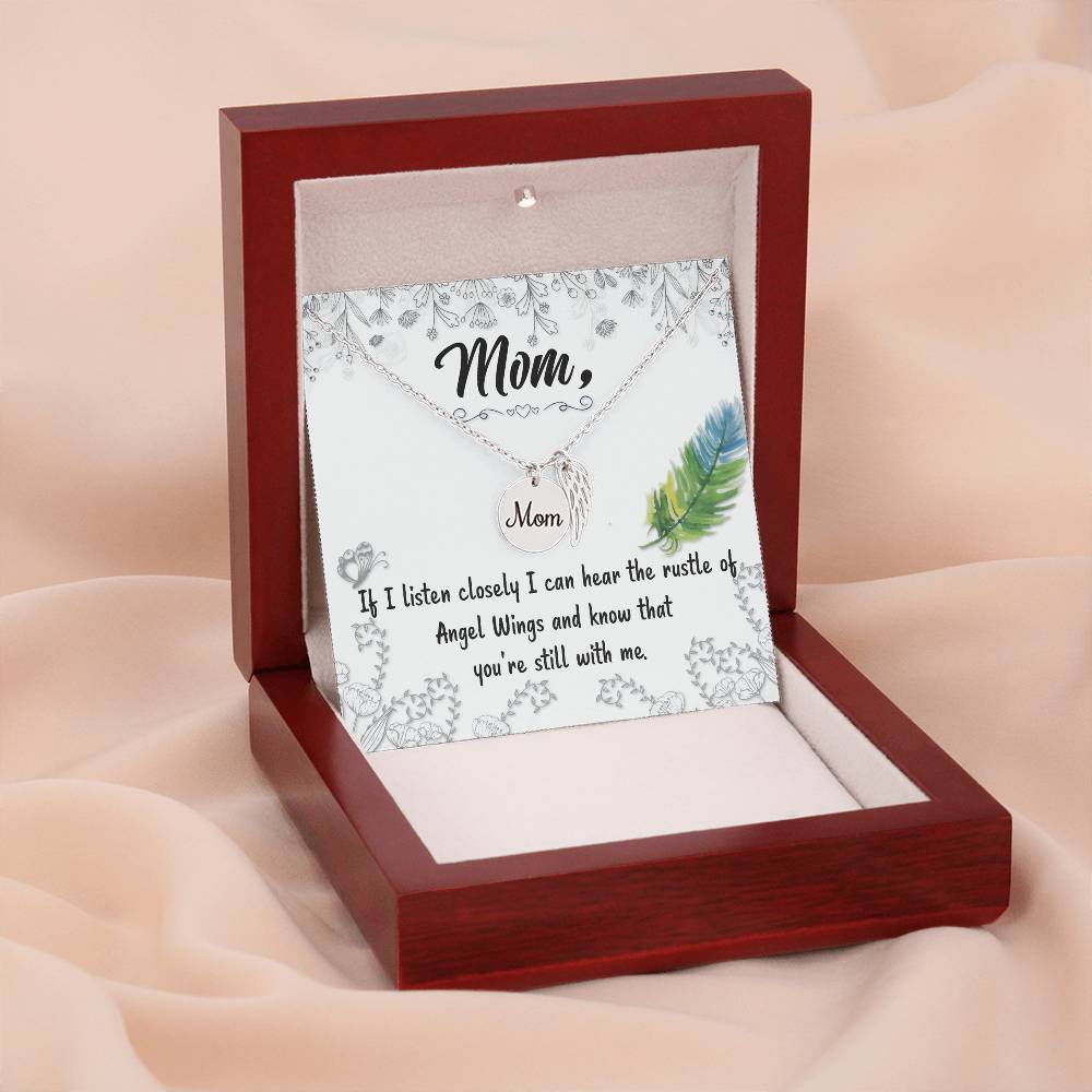 Angel Wing Mom Necklace Gift from Heaven - Loss of Mother Gift - In Loving Memory Gift