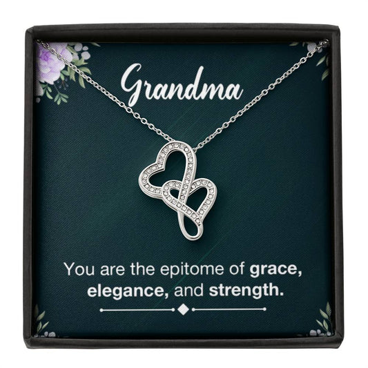 Grandma Necklace from Grandkids Grandma - Heart-to-heart Pendant Necklace - Personalize Memories