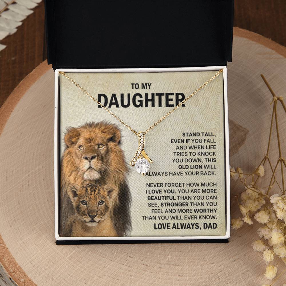To My Daughter Necklace from Dad – Stand Tall – Alluring Beauty Necklace - Personalize Memories