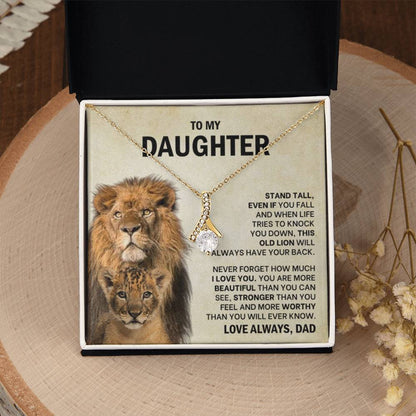 To My Daughter Necklace from Dad – Stand Tall – Alluring Beauty Necklace - Personalize Memories
