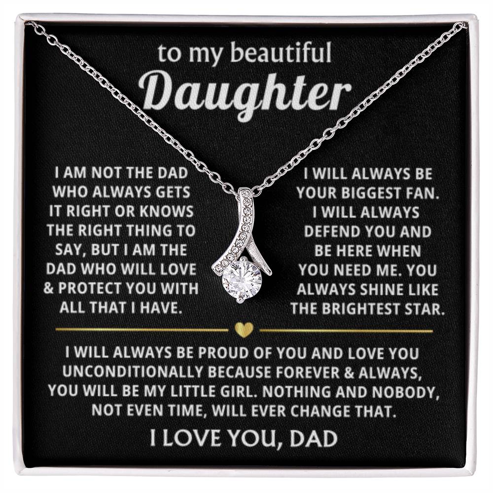 To My Daughter Necklace - Holiday Gift for Daughter from Dad - Alluring Beauty Necklace - Personalize Memories