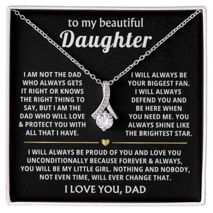 To My Daughter Necklace - Holiday Gift for Daughter from Dad - Alluring Beauty Necklace - Personalize Memories