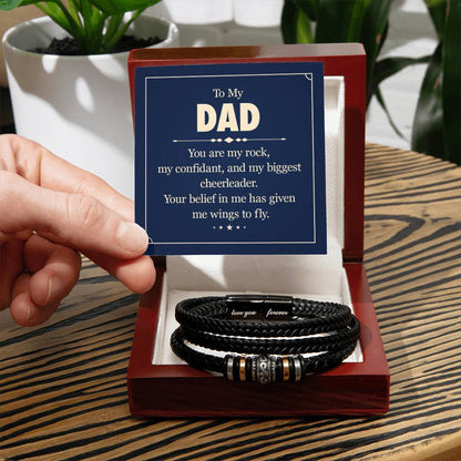To My Dad - You are my rock - Gift for Dad - Love You Forever Bracelet - Personalize Memories