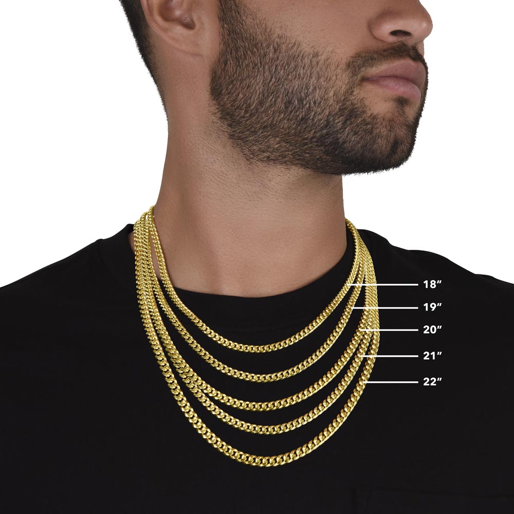 To My Husband Necklace - Stand Tall, Even If You Fall - Cuban Link Chain Gift from Wife - Personalize Memories