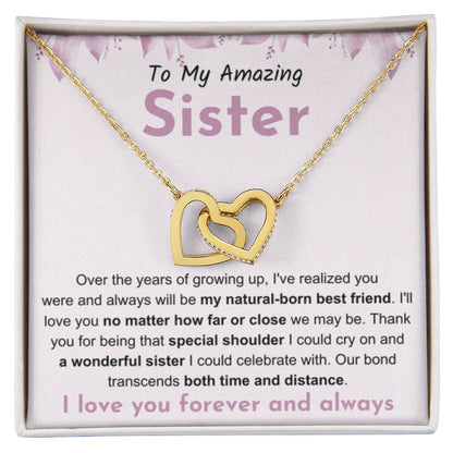 To My Amazing Sister - Interlocking Hearts Necklace - Gift for Sister - Personalize Memories