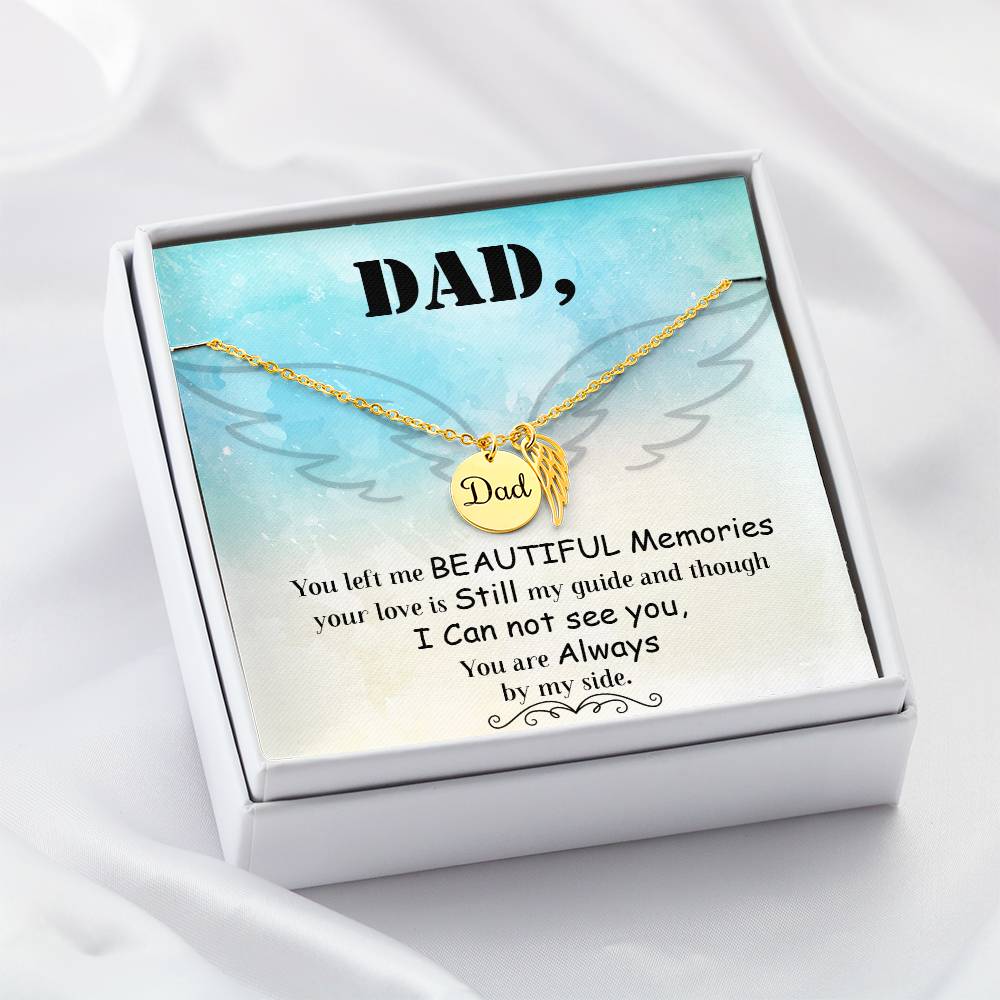 Angel Wing Dad Necklace Gift from Heaven - Remembrance Necklace for Dad - Loss of Dad Gift