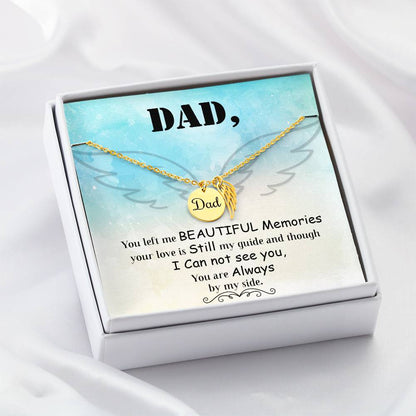 Angel Wing Dad Necklace Gift from Heaven - Remembrance Necklace for Dad - Loss of Dad Gift