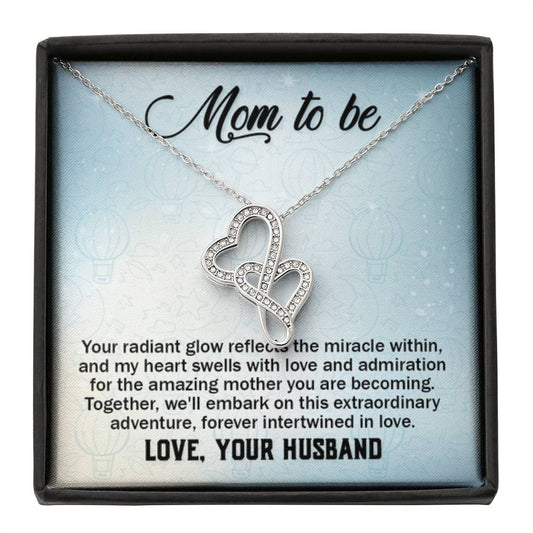 To a wonderful first time Mom - Heart-to-heart Necklace - Best Gift from Husband to New Mom - Personalize Memories