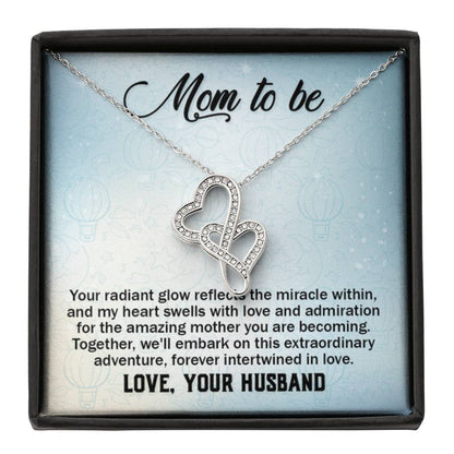 To a wonderful first time Mom - Heart-to-heart Necklace - Best Gift from Husband to New Mom - Personalize Memories