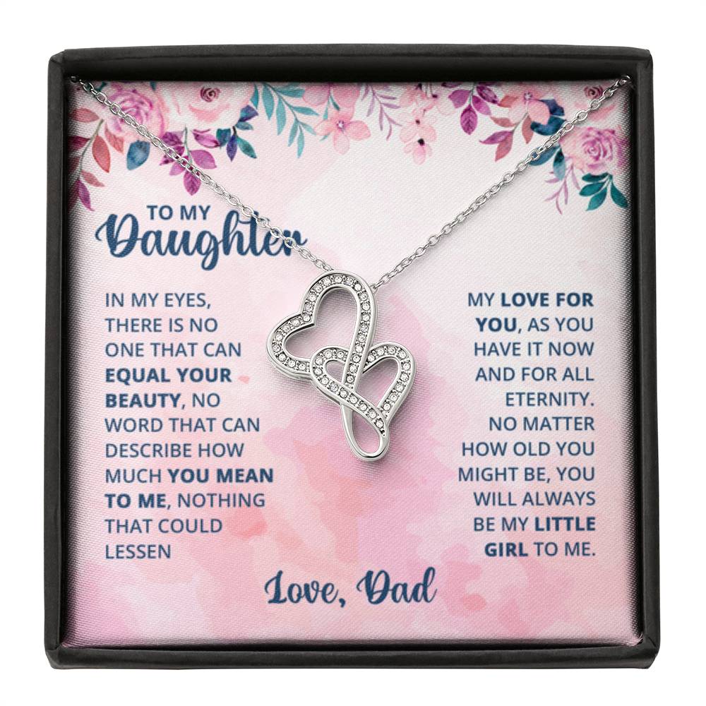 Gift for Daughter from Mom - You will always be my little girl - Heart-to-heart Pendant Necklace - Personalize Memories