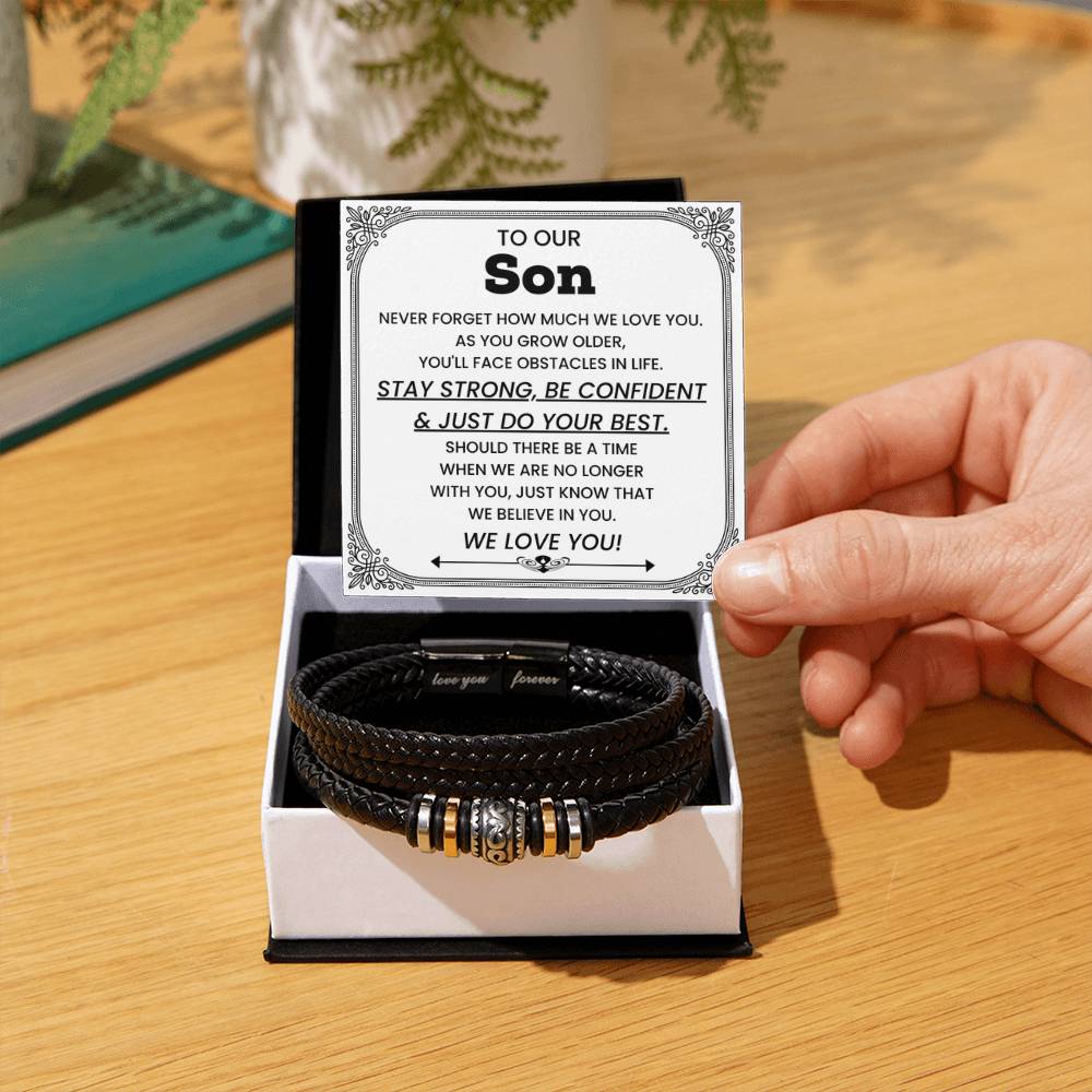 Parents to Son – Graduation, Birthday, Christmas Gift – Love You Forever Bracelet - Personalize Memories