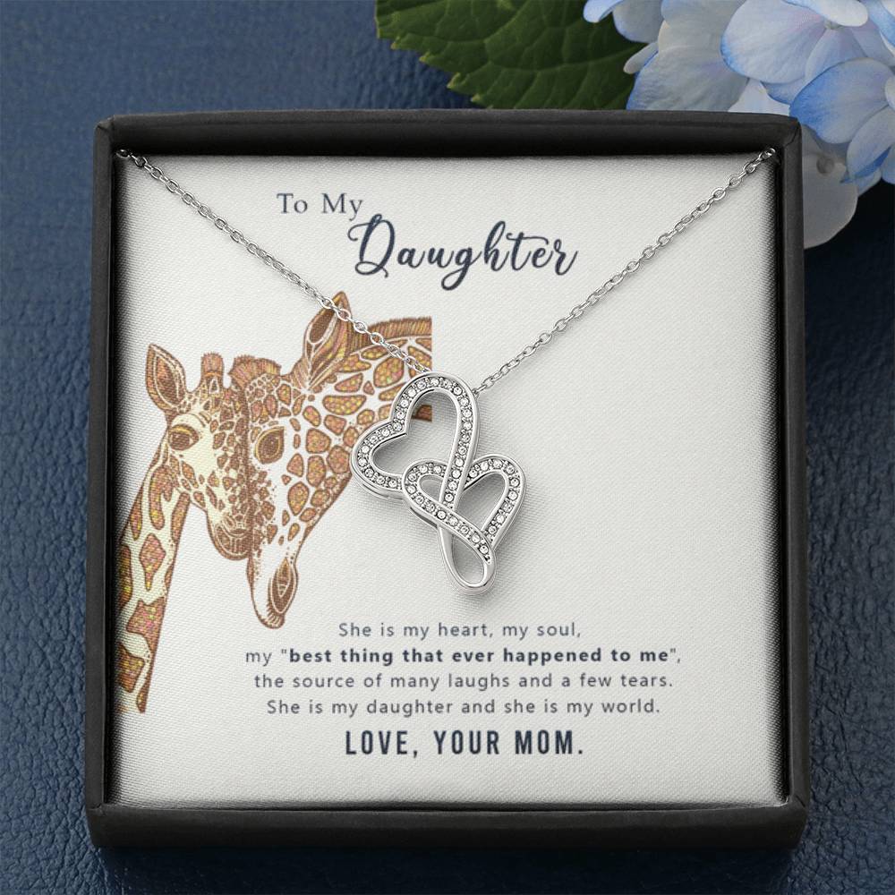 Beautiful Gift for Daughter from Mom - Heart-to-heart Pendant Necklace - Personalize Memories