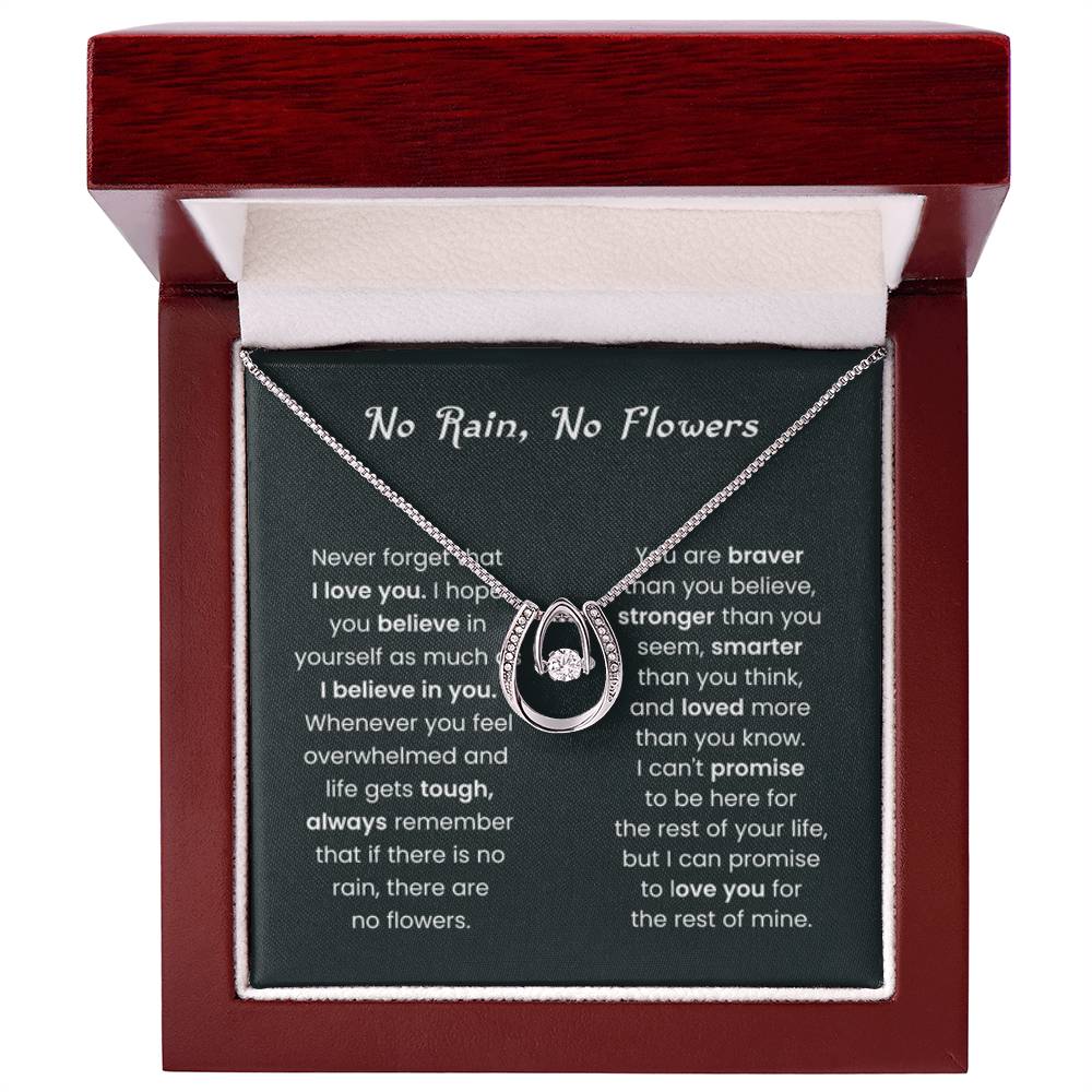 No Rain, No Flowers Gift for Her - Lucky In Love Necklace - Personalize Memories