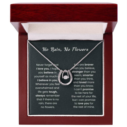 No Rain, No Flowers Gift for Her - Lucky In Love Necklace - Personalize Memories