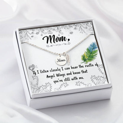 Angel Wing Mom Necklace Gift from Heaven - Loss of Mother Gift - In Loving Memory Gift