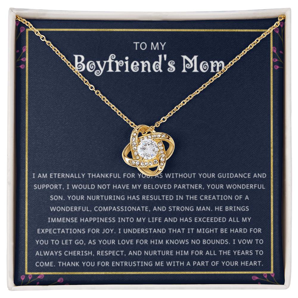 To My Boyfriend's Mom Gift - Your Wonderful Son - Love Knot Necklace - Personalize Memories