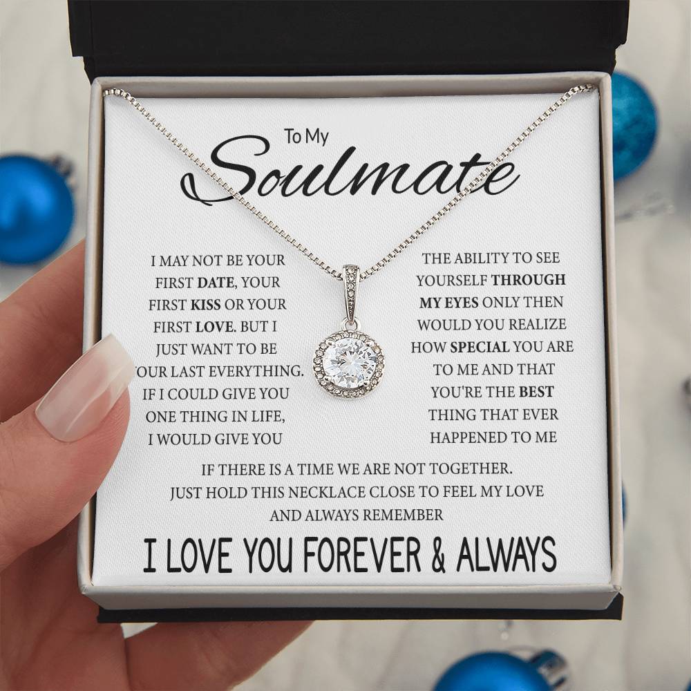 To My Soulmate - Feel My Love - Eternal Love Necklace - Gift for Soulmate - Personalize Memories