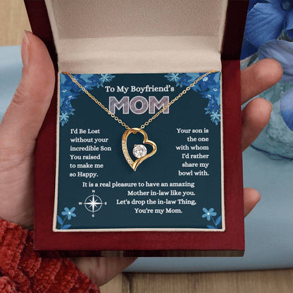 To My Boyfriend's Mom - I'd Be Lost Without Your Incredible Son - Forever Love Necklace - Best Gift for MIL - Personalize Memories