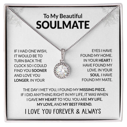 To My Soulmate - You Are My Life - Eternal Hope Necklace - Personalize Memories
