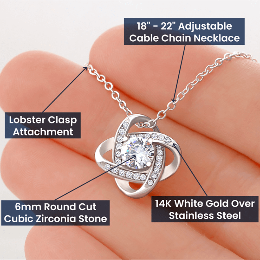 To My Future Wife Necklace - Soulmate Jewelry Gift for Valentine’s Day, Birthday - Love Knot Necklace - Personalize Memories