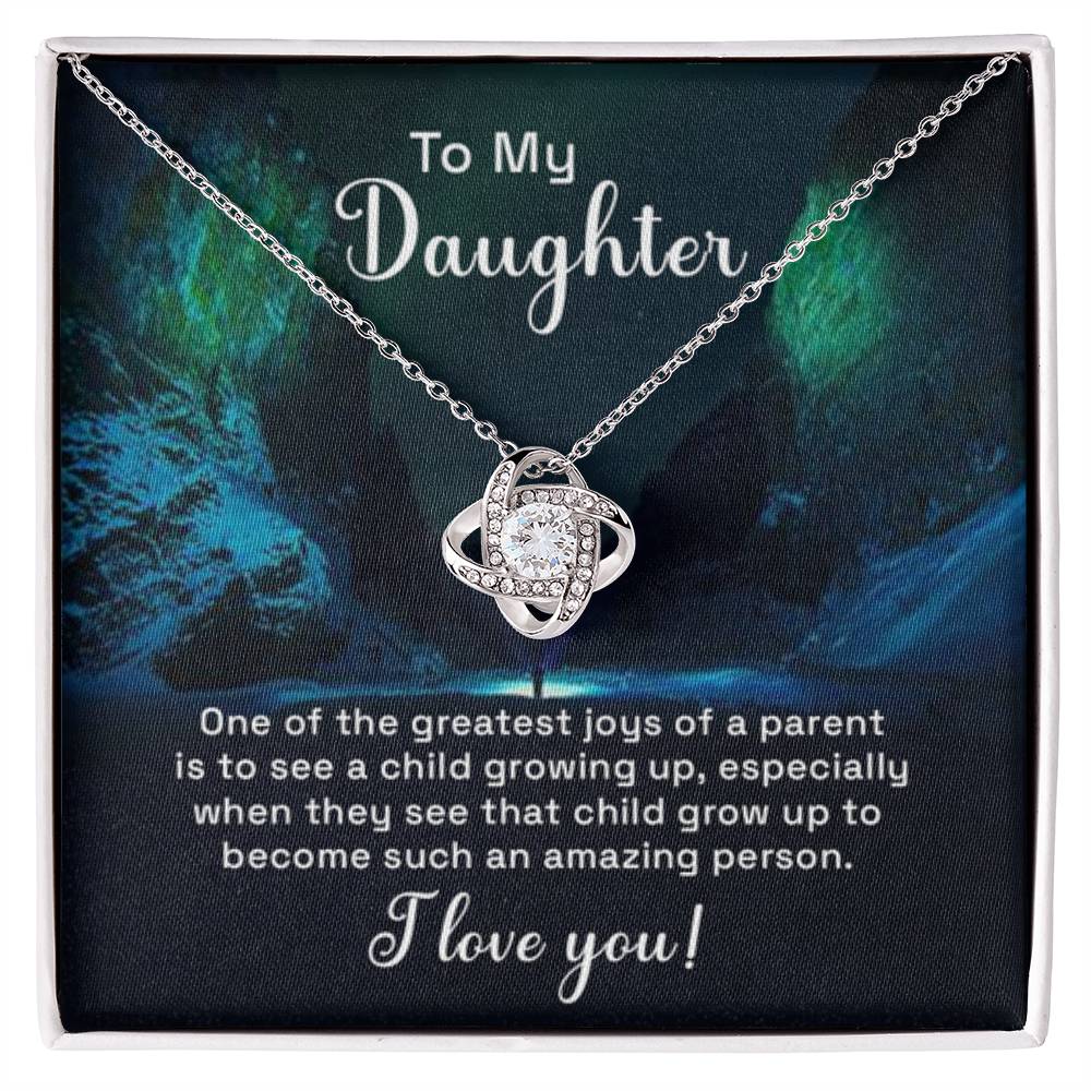To My Daughter Necklace – Daughter Jewelry - Graduation, Birthday & Christmas – Love Knot Necklace - Personalize Memories