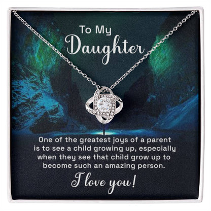 To My Daughter Necklace – Daughter Jewelry - Graduation, Birthday & Christmas – Love Knot Necklace - Personalize Memories